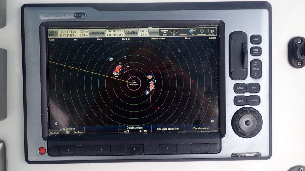 Regen ist auf dem Radar gut zu sehen