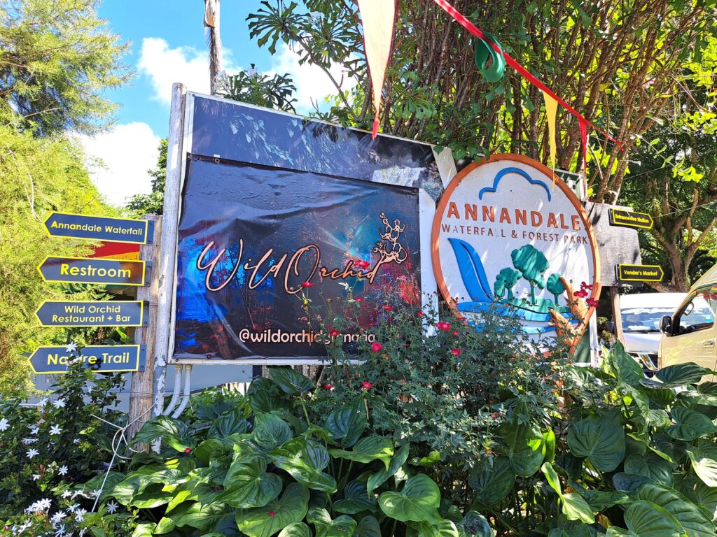Eingangsschild Annandale Wasserfall