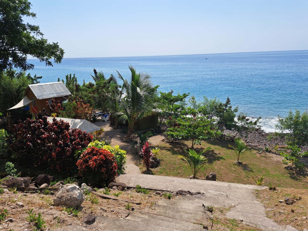 Blick hinunter zum Champagne Reef