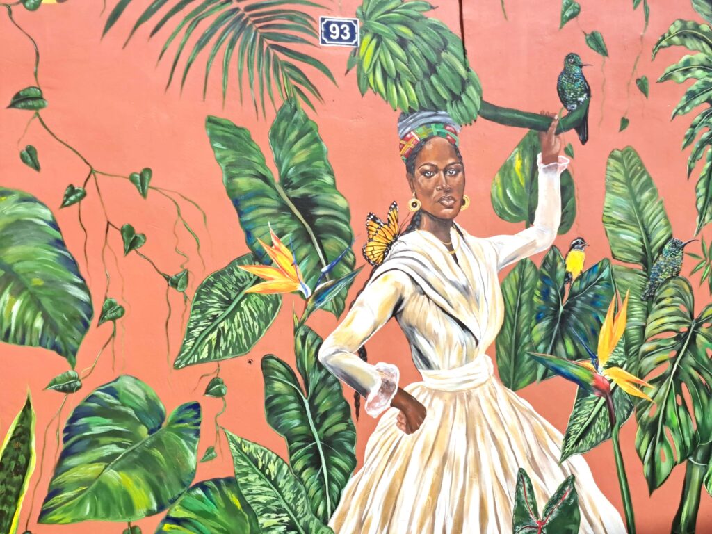 Streetart die Bananentraegerin