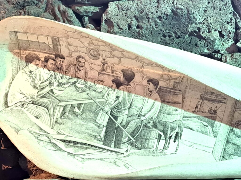 10 bemalte Walknochen Familie