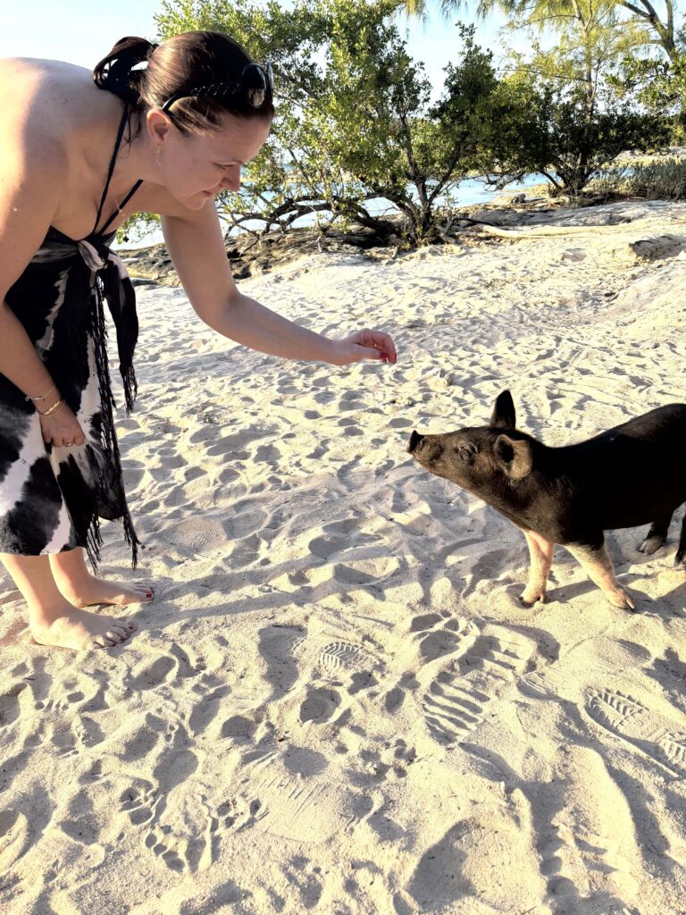 Zsuzsanna mit Ferkel